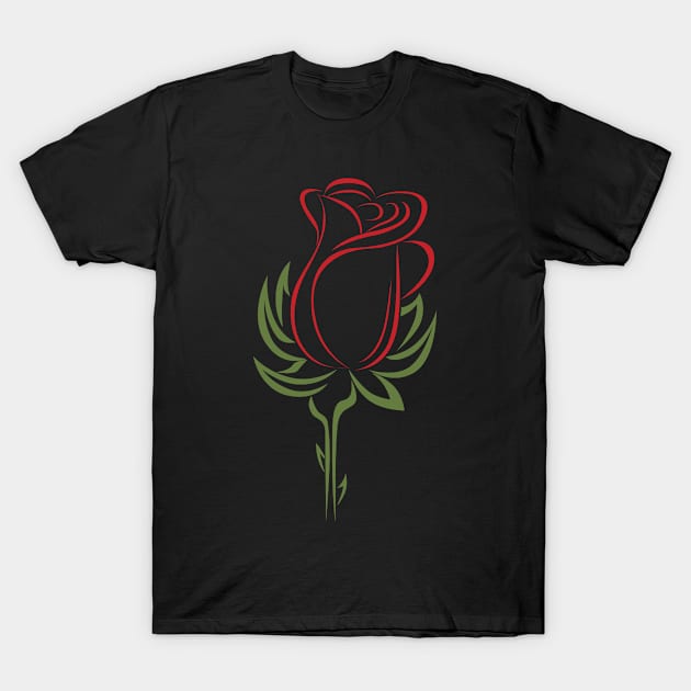 Rose Art Flower T-Shirt by ThyShirtProject - Affiliate